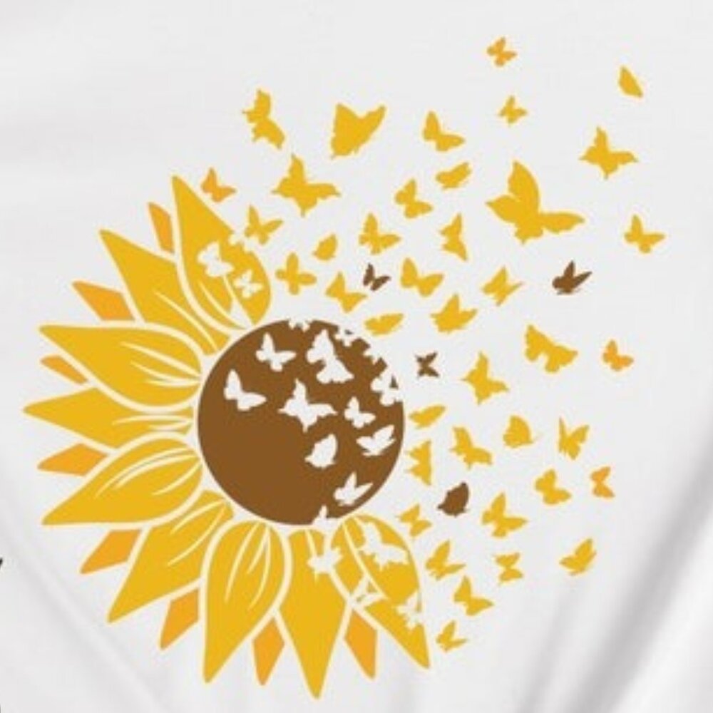 Sunflower Butterfly Shirt, Sunflower Tee, Butterfly Shirt, Flower Shirt - Picture 2 of 4